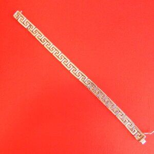 Mint Vtg.Millor Italy 925 Sterling Silver 23.06g Greek Key Bracelet Unisex